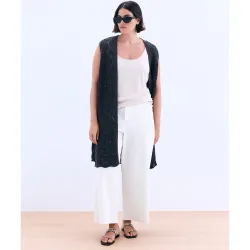 Pantalón ancho de algodón de mujer