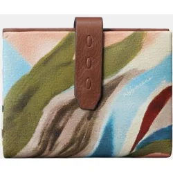 Tarjetero de mujer en piel estampada