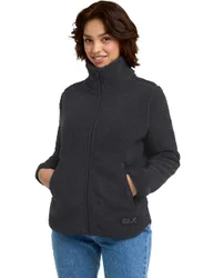 High Curl High Neck Fleece Jacket Black female