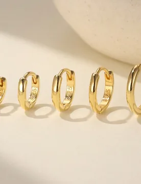 Pieza Pendientes Huggie pequeños de plata de ley 925 para mujer, pendientes de aro de cartílago ligeros e hipoalergénicos, joyería minimalista de - Shein - FashionsVida