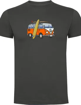 T-shirt à Manches Courtes Hippie Van Surf Dark Grey 2XL - Kruskis - FashionsVida