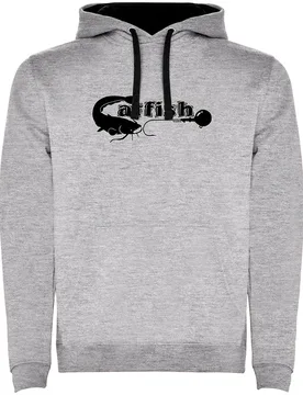 Catfish Two-colour Hoodie Heather Grey / Black 3XL Men - Kruskis - FashionsVida