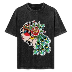 Traditional Gypsy Tattoo T-Shirt Casual Light Summer Short Sleeve Top