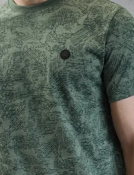 Street One Gemustertes T-Shirt male Grün - Street One MEN - FashionsVida