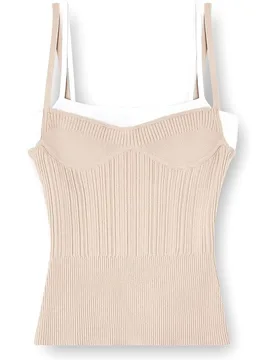 Top de mujer de tirantes en punto acanalado con capas - Diesel - FashionsVida