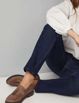 Womens : Wide Fit Paula Faux Suede Tassel Loafers - Taupe - Size 6 Wide Fit (Uk Shoe) - Good for the Sole - FashionsVida