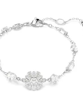 Braccialetto Idyllia, Taglio misto, Fiocco Di Neve, Bianco, Placcato rodio OS - Swarovski - FashionsVida