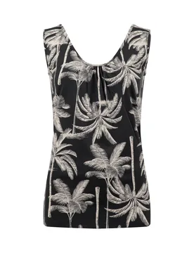 Weird Fish Dani Printed Scoop Neck Vest Size 10 - holiday-shop holiday-shop womens-summer-shop new-arrivals offers all-offers offers womens-offers sal - black - FashionsVida