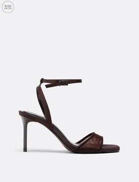 Weites Bein. Sandalen mit feinem Mesh-Absatz BRAUN 38 - Stradivarius - FashionsVida