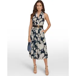 Vestido halter con estampado floral