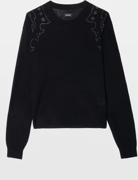 Zadig & Voltaire - Jersey de mujer 100% cachemira con strass - Zadig & Voltaire - FashionsVida