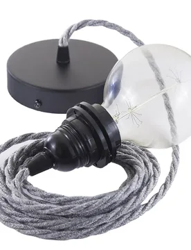 Cables Lampe Suspendue Pendel Pour Abat-jour Tn02 1 M Grey / Black One Size - Creative - FashionsVida