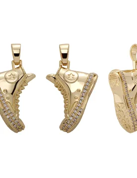Iced Out Shoe Pendant Necklace Gold Plated Cubic Zircon Hip Hop Streetwear Charm Men Fashion Personality Accessories Gift - Aliexpress - FashionsVida