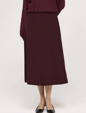 Women's Ramona Twill Midi Skirt in Maroon Size: 8 - Maroon - Size: 8 - Finery London - FashionsVida