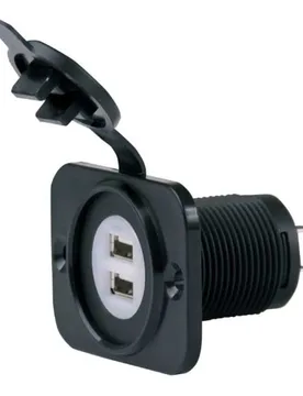 Receptacle Deluxe Dual Usb Charger Black One Size unisex - Marinco - FashionsVida