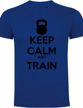 T-shirt à Manches Courtes Keep Calm And Train Royal Blue XL - Kruskis - FashionsVida