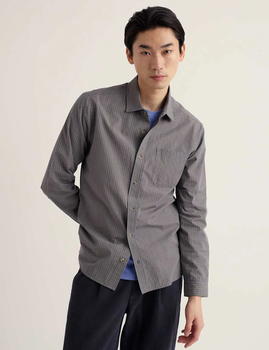 Pure Cotton Check Shirt Blue Mix male - Seasalt cornwall - FashionsVida
