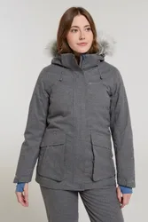 Snow II Womens Waterproof Ski Jacket - Grey - Grey - Size: 16