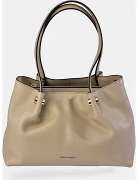 Bolso carryall en piel con doble asa - Pierre Cardin - FashionsVida