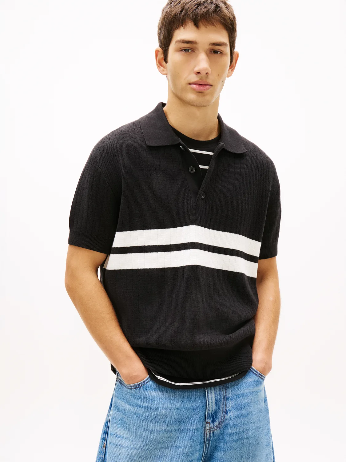 TJM REG SS KNITTED POLO male - L - FashionsVida
