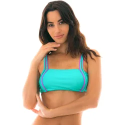 Top de bikini deportivo liso con relleno