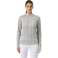 Layer Dull Printed Half Neck, langarm , weiß/salbei m