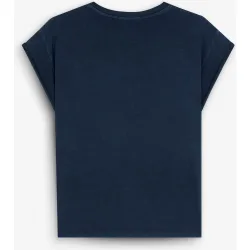 Camiseta de mujer básica de algodón con logo bordado