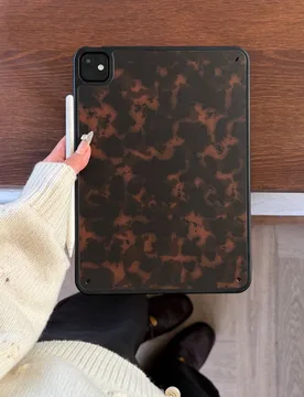 Funda Protectora Premium de Caparazón de Tortuga Ámbar Marrón Oscuro para Tableta Compatible con Apple 11ª Gen 10ª Gen Pro 2025 Nuevo Modelo Lind - Shein - FashionsVida
