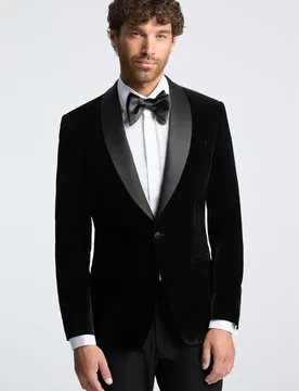 Mens Long Sleeve Slim Fit Dresswear Jacket In Black - Size 50 (Chest) - Limehaus - FashionsVida
