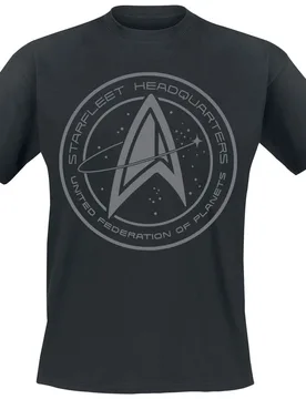 T-Shirt - Picard - Starfleet Headquarters - S bis 5XL - für Männer - Größe XXL - schwarz - Lizenzierter Fanartikel - Männer - male - Star Trek - FashionsVida
