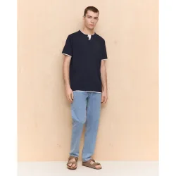 Camiseta doble prenda de manga corta de hombre