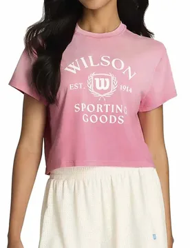 Harper Crop Vintage Wash Short Sleeve T-shirt Chateau Pink XL - Wilson - FashionsVida