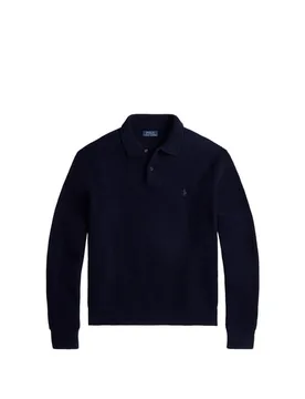 Polo Pull col polo côtelé en laine et coton - Ralph Lauren - FashionsVida