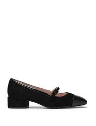 Leather Square Toe Mary Jane Shoes Black female