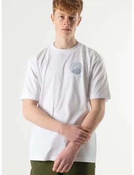 Mens White Core Logo T-Shirt - Male - White - Small - Hikerdelic - FashionsVida