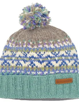 Iona Roll Back Beanie - Aqua - Pachamama - FashionsVida