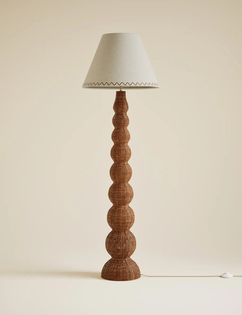 Wicker Graduated Base Floor Lamp Brown - M&S - FashionsVida