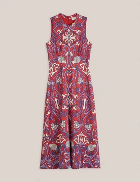 Vestido midi sin mangas estampado - Trucco - FashionsVida
