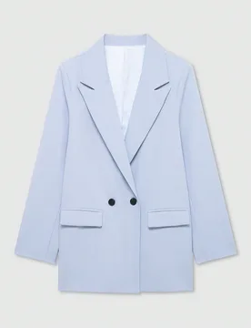 Chaqueta Blazer Casual de Mujer Old Money de Corte Holgado, unicolor, Doble Botonadura y Solapa, Moda Minimalista, Adecuada para Primavera, Otoño e I - Shein - FashionsVida