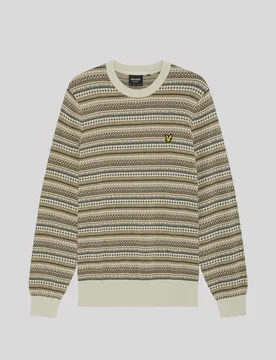 Men's Fair Isle Crew Neck Jumper Cove - Lyle & Scott - FashionsVida