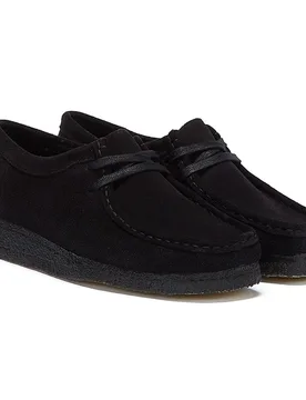 Originals Wallabee Suede Womens Shoes - (Black) - Size Uk 4 - Clarks - FashionsVida