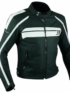 Giubbotto Moto In Vera Pelle A-Pro S.B.K. Bianco taglia XL - American-pro - FashionsVida