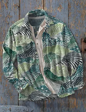 Men's Abstract Art Print Casual Long Sleeve Shirt 3D Printed Casual Button Shirt Men's Hawaiian Shirt - Aliexpress - FashionsVida