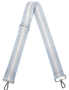 Women's Three-Tone Silver Sparkle Canvas Adjustable Strap in Light Blue - Light Blue - Size: One Size - Fontanella Fashion - FashionsVida