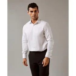 Camisa de vestir Hombre slim popelín lisa