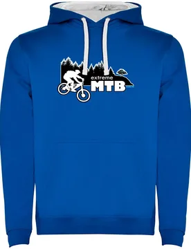 Felpa Con Cappuccio Extreme Mtb Two-colour Royal Blue / White - Kruskis - FashionsVida