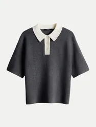 Someday Kurzarmpullover Grau 38