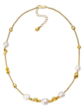 VAROLE Necklaces for Women Natural Pearls Gold Color Necklace Collier Choker Fashion Jewelry Party - Aliexpress - FashionsVida