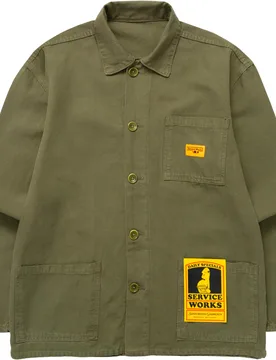Chemise en coton biologique - Classic Chore Shirt Olive en Coton - Taille M - Kaki - Service Works - FashionsVida