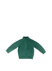 Cardigan con zip POLO BOYS VERDE SCURO 2